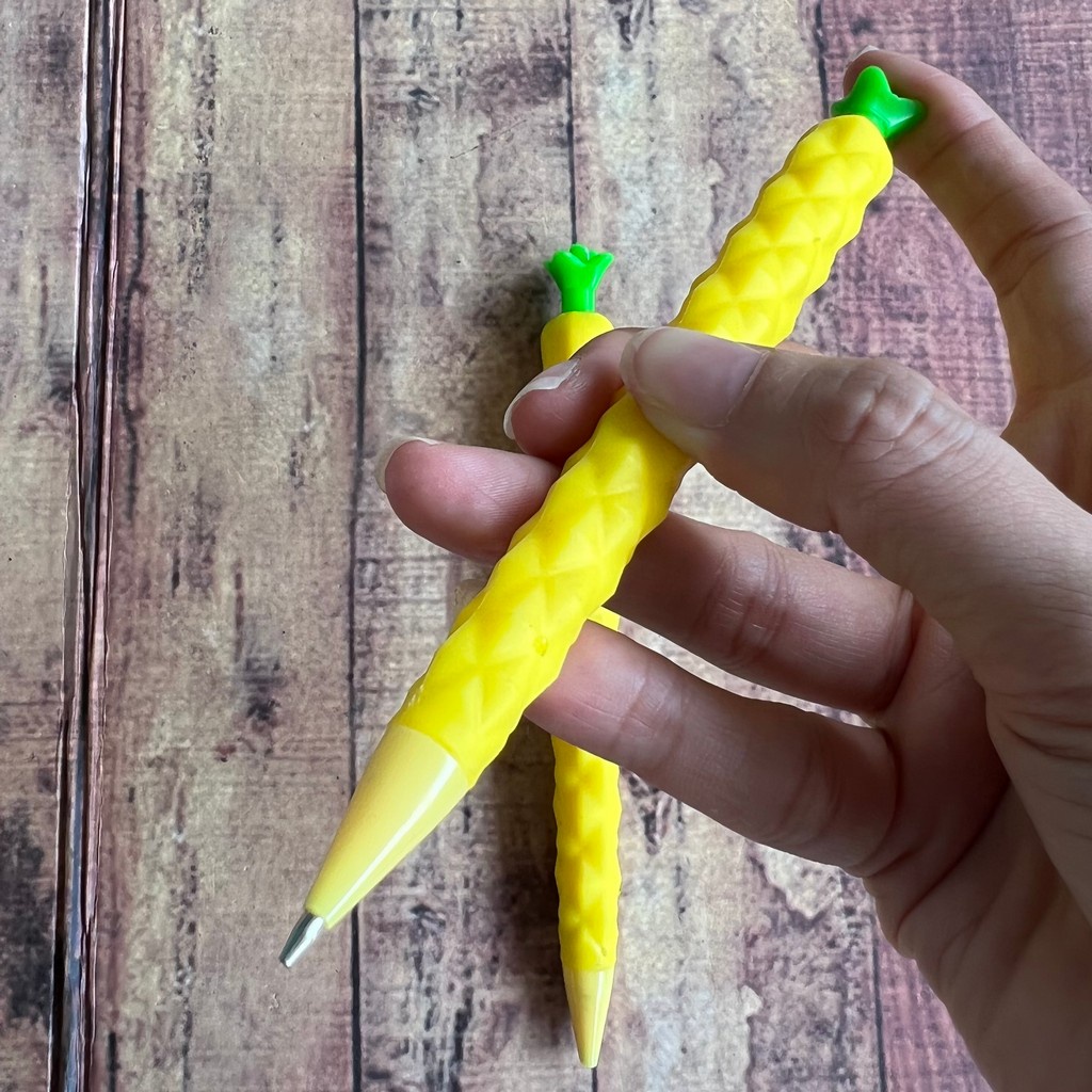 2 Pcs Pensil Mekanik - Mechanical Pencil 0.5 mm Banana Pineapple - Pensil Mekanik Pisang Nanas