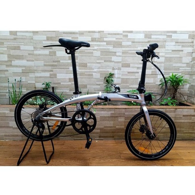 Sepeda Lipat Ecosmo 9 Seli Silver Second