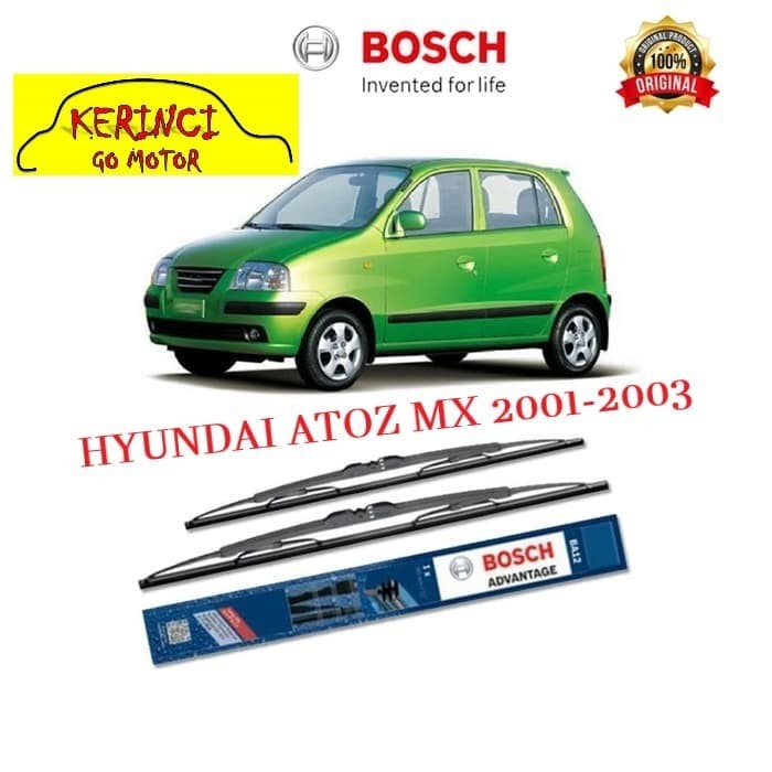 WIPER HYUNDAI ATOZ MX 2001-2003 BOSCH ADVANTAGE 20&quot; &amp; 16&quot; SEPASANG