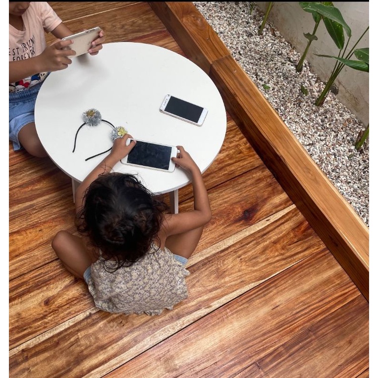 meja lesehan bulat minimalis meja bundar sofa ruang tamu coffee table meja cafe kopi 60cm