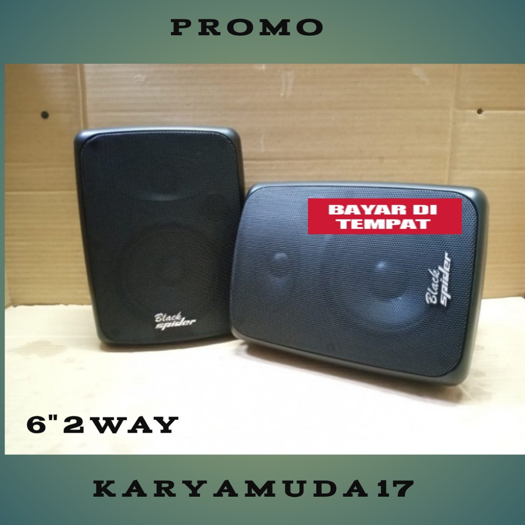 SPEAKER PASIF GANTUNG PLUS BRAKET BLACK SPIDER S 622 6 INCH SPEAKER BOX MASJID CAFE KANTOR MUSOLA
