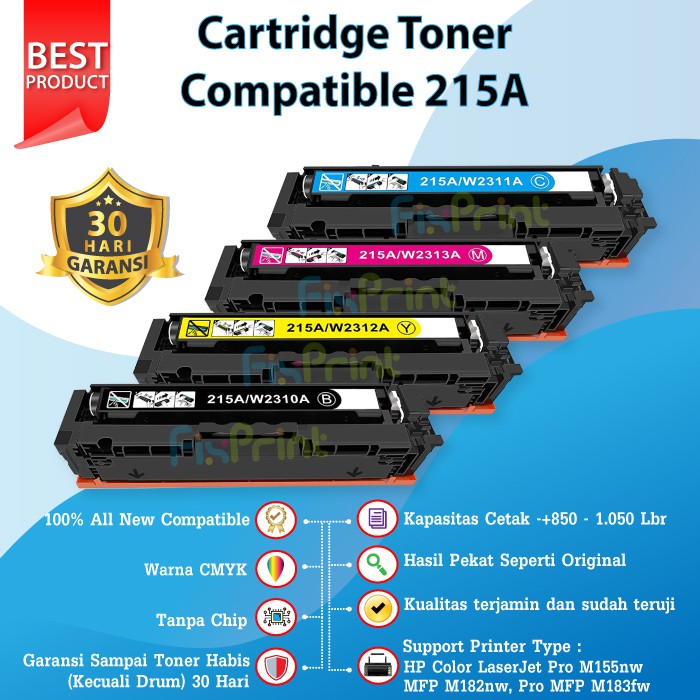 Cartridge Toner Compatible HP 215A W2313A W2312A W2311A W2310A Printer M155nw M182nw M183