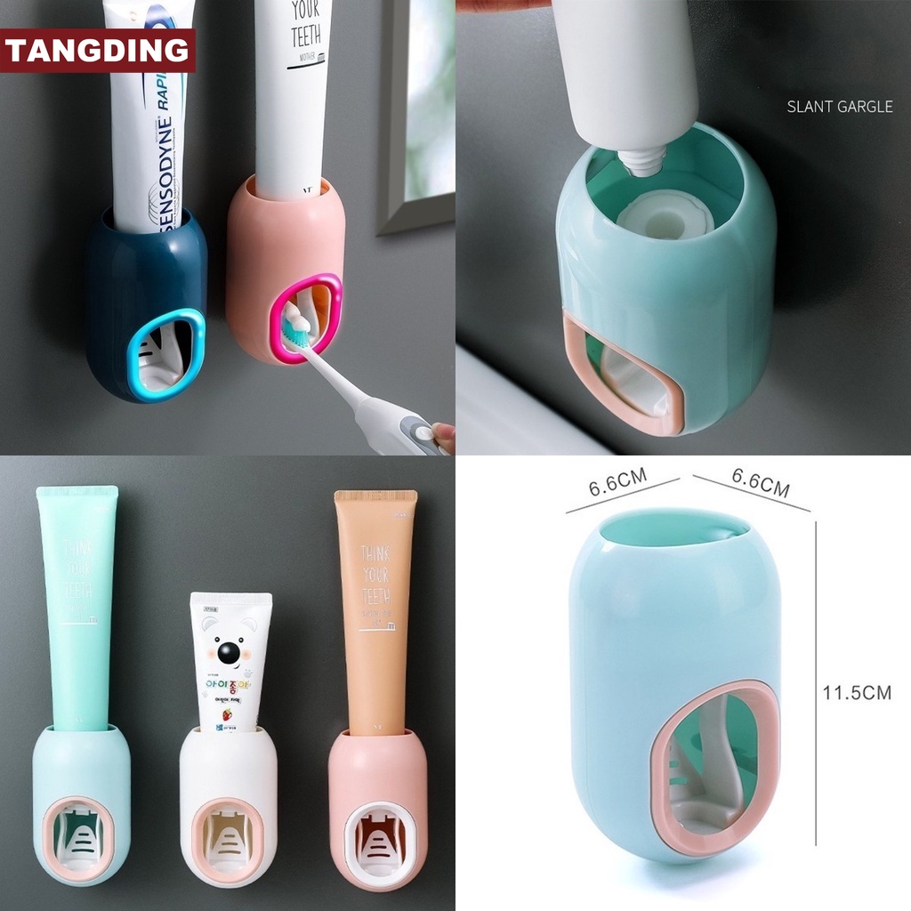 【COD Tangding】Fully Automatic Toothpaste Dispensers Wall-mounted Toothbrush Holders Kid's Quantitative Toothpaste Rack