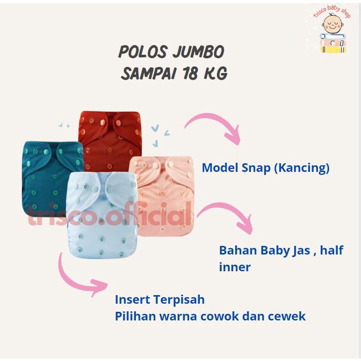 Popok Kain Clodi Snap Velcro dan Pants Jumbo sampai 18 Kg Anti Bocor