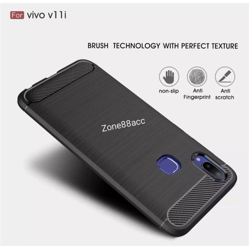 Silicon Case VIVO V11 V11i V11 Pro Softcase iPAKY Carbon Casing Cover TPU