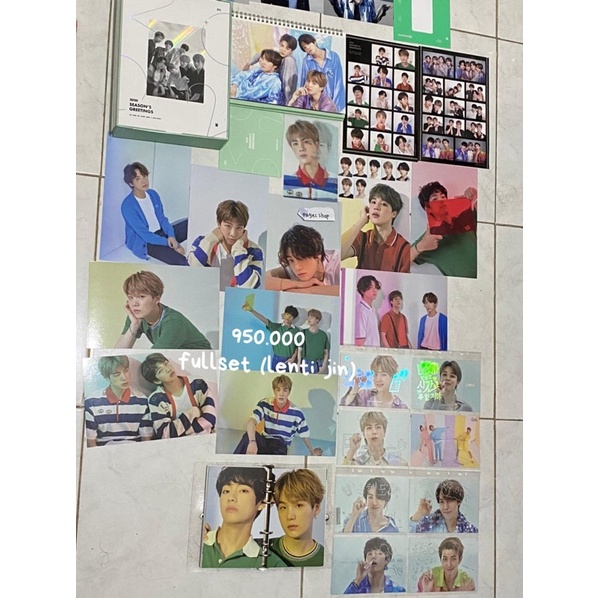 SEASON GREETING 2020 FULLSET WITH LENTI JIN POSTCARD ID PHOTO JUNGKOOK JK JIMIN TAEHYUNG V NAMJOON R
