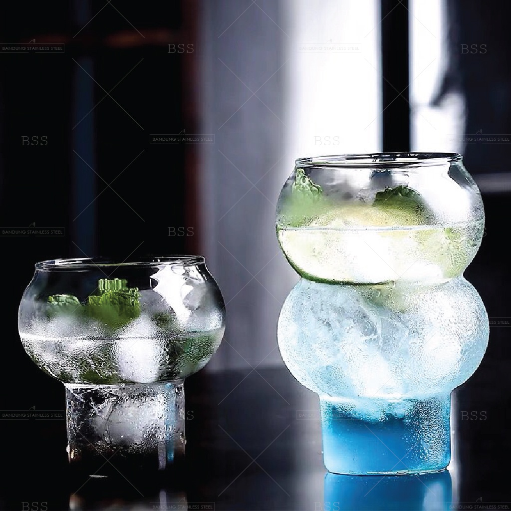 Gelas Mojito Kristal Kaca Lucu Bulat Cocktail Jus Cantik Drinking Glass Cafe