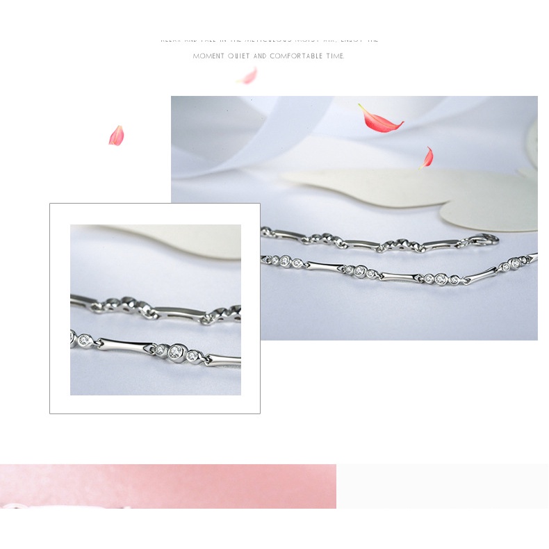 Gelang Bahan Stainless Steel 925 Silver Plated Gaya Korea Untuk Wanita