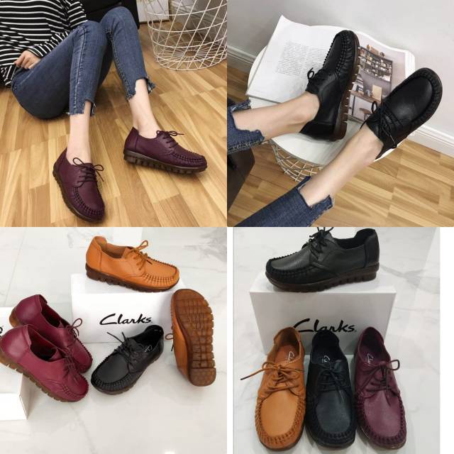 Clarks sepatu wanita / leather