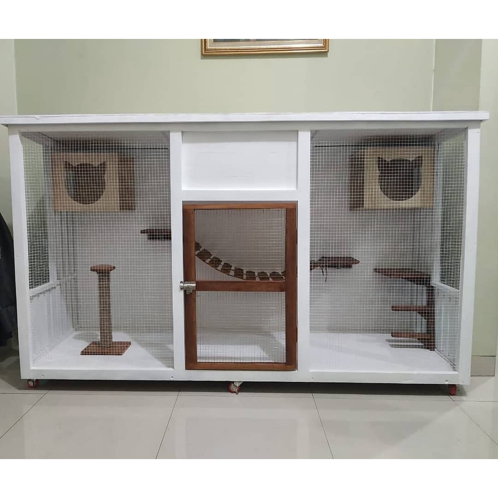 Kandang Kucing Besar jumbo bahan kayu playground komplit custom