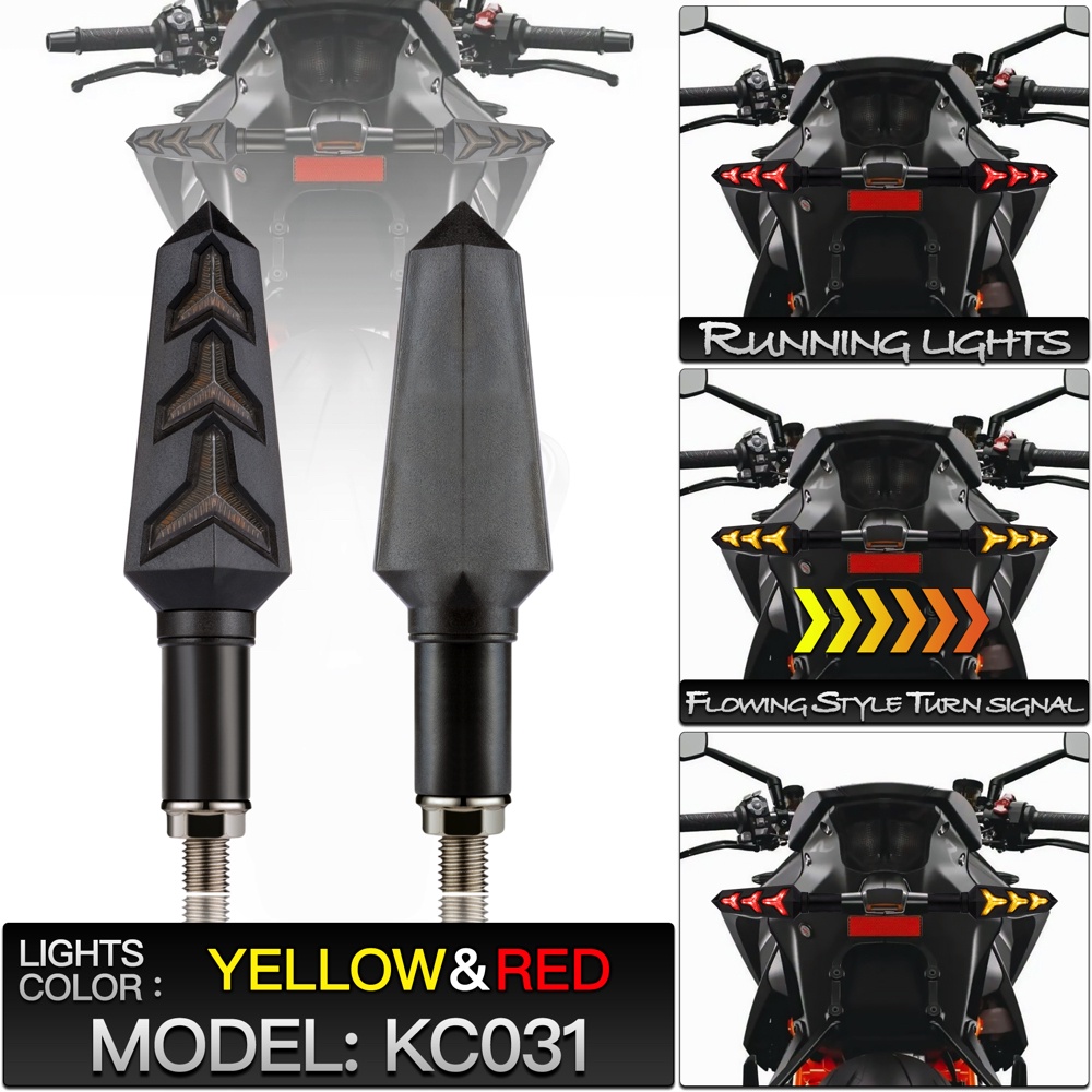 Lampu Sein LED DRL 2 Warna Sen Motor Running Jalan Model Lambo Lamborghini Pesawat Jet Moge Motor Laki KC031