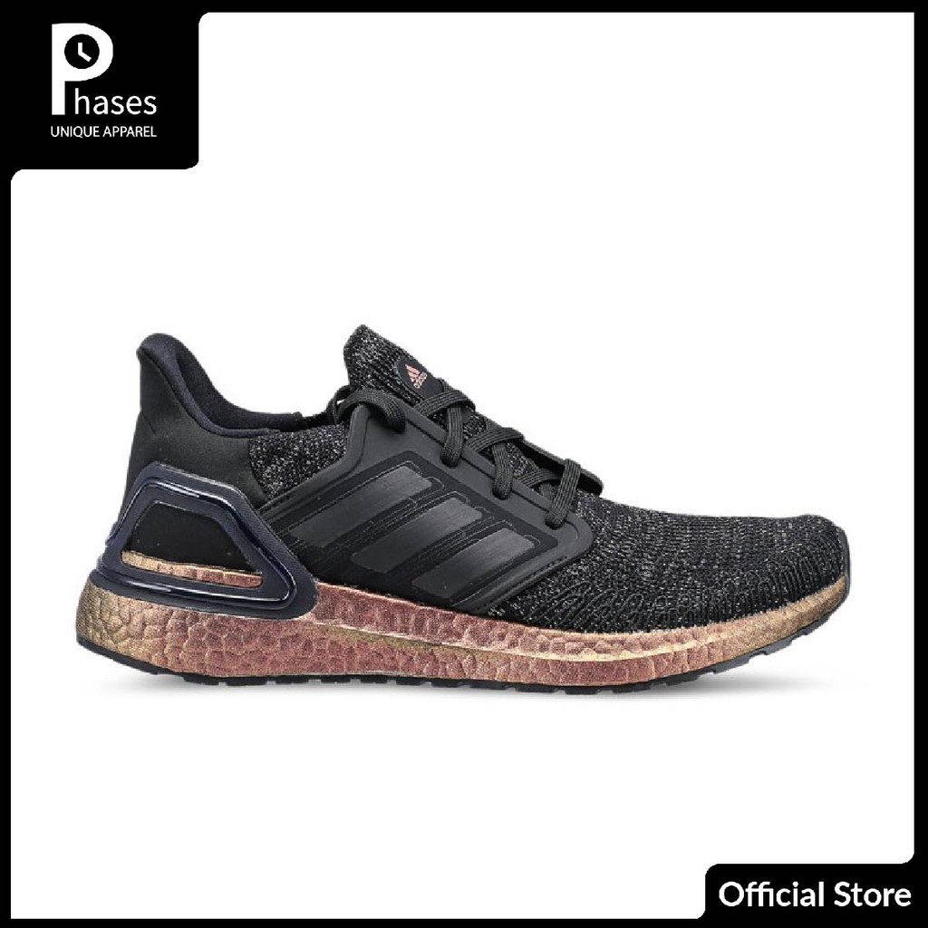 Adidas Ultraboost 20 Black with Gold Sole Original Import
