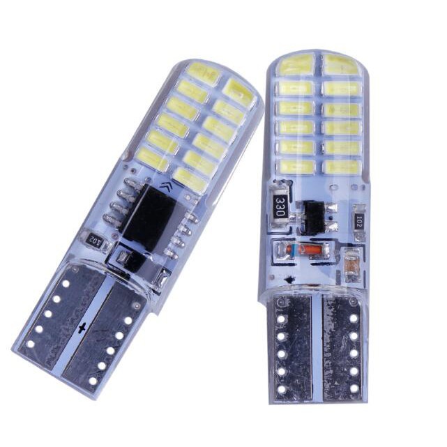 Lampu LED T10 Jelly SILIKON KEDIP STROBO 24Mata 3014 12V Sein Senja Speedo Plat Nomor