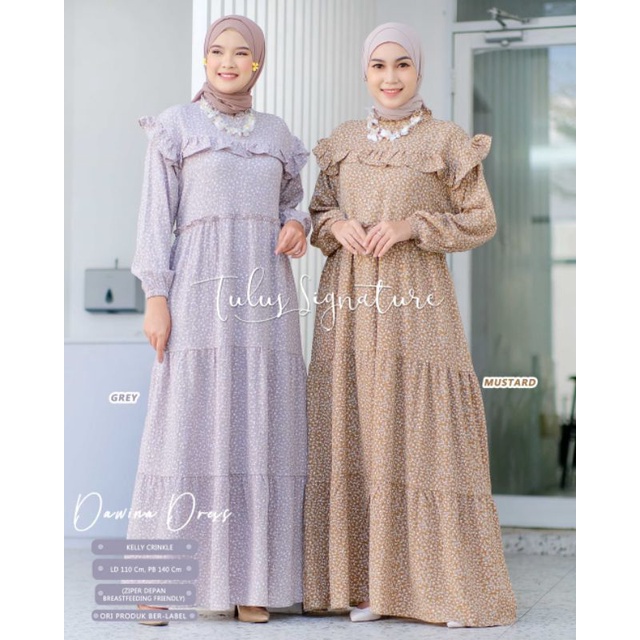 DAWINA DRESS BY TULUS SIGNATURE / DRESS MOTIF WANITA MUSLIMAH / Maxi LD 110