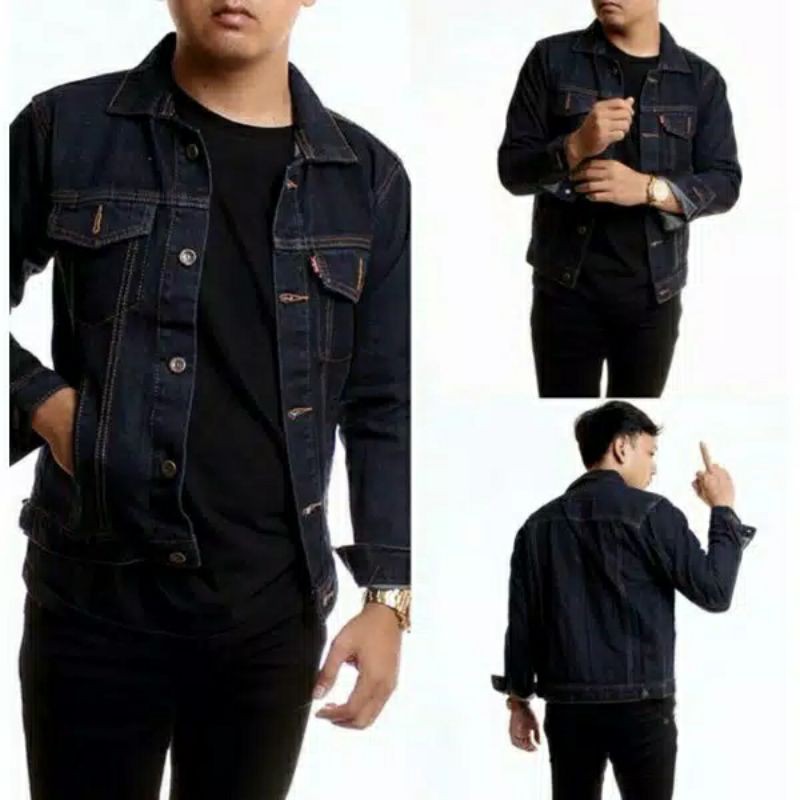 (BAYAR DI TEMPAT/COD) JAKET JEANS PRIA SENWASH BOMBER RCFL /