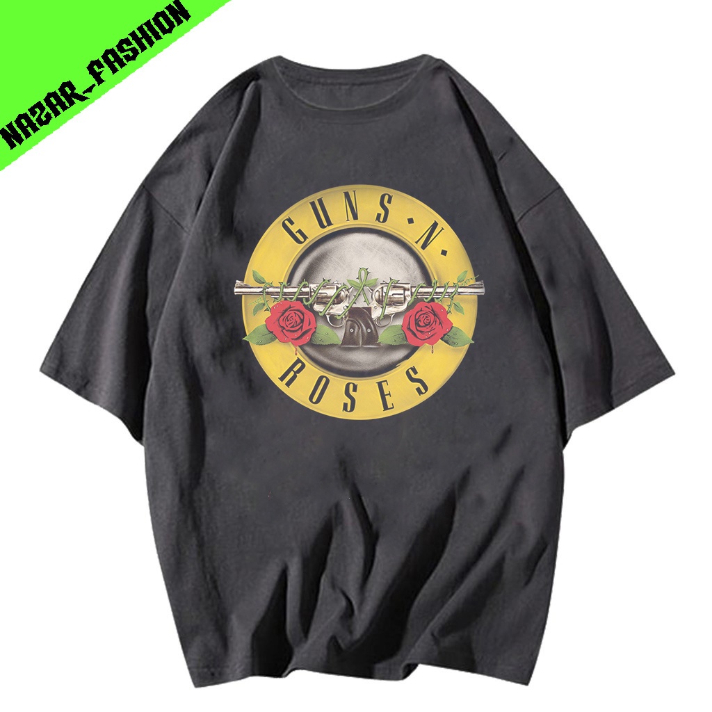 Oversize guns n roses kaos wanita pria