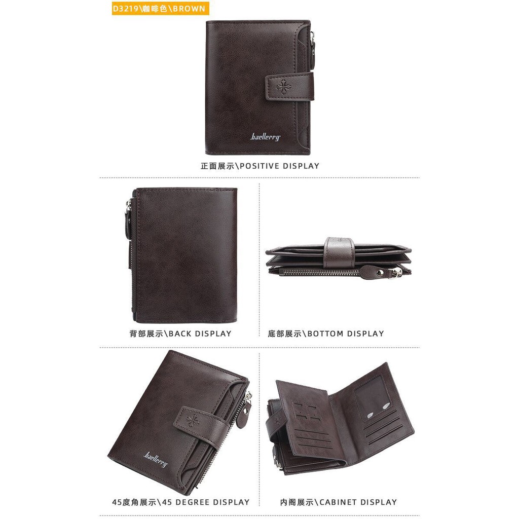 BAELLERRY DOMPET UANG TEBAL BAHAN SEMI KULIT LEMBUT ADA ZIPPER TEMPAT KOIN 3219