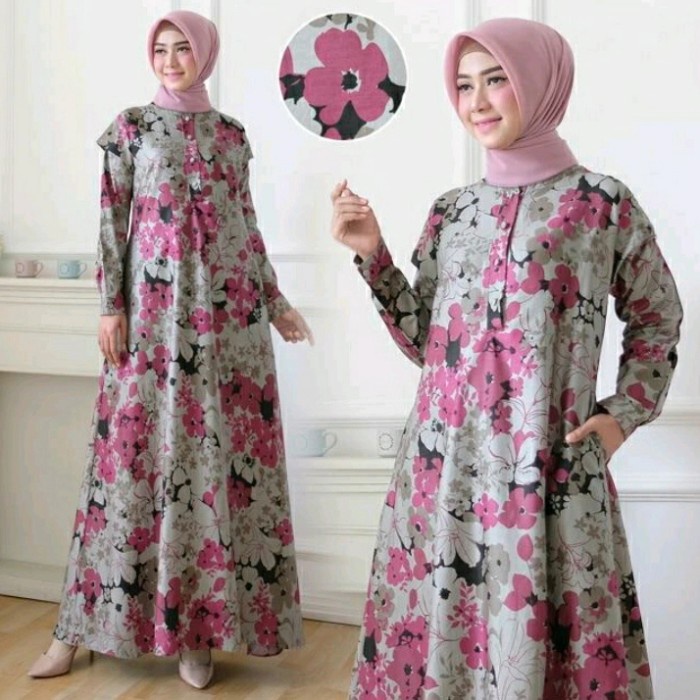 Gamis wanita Gamis Wanita Muslim Marwah Syar'i Set Baju Muslimah Dewasa Casual - maroon, M kekinian 