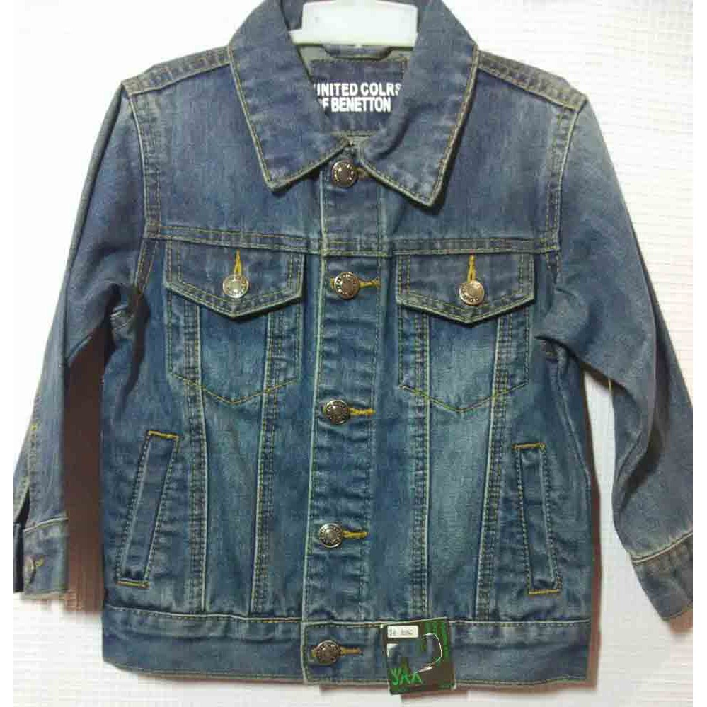 Jaket jeans panjang anak laki benetton