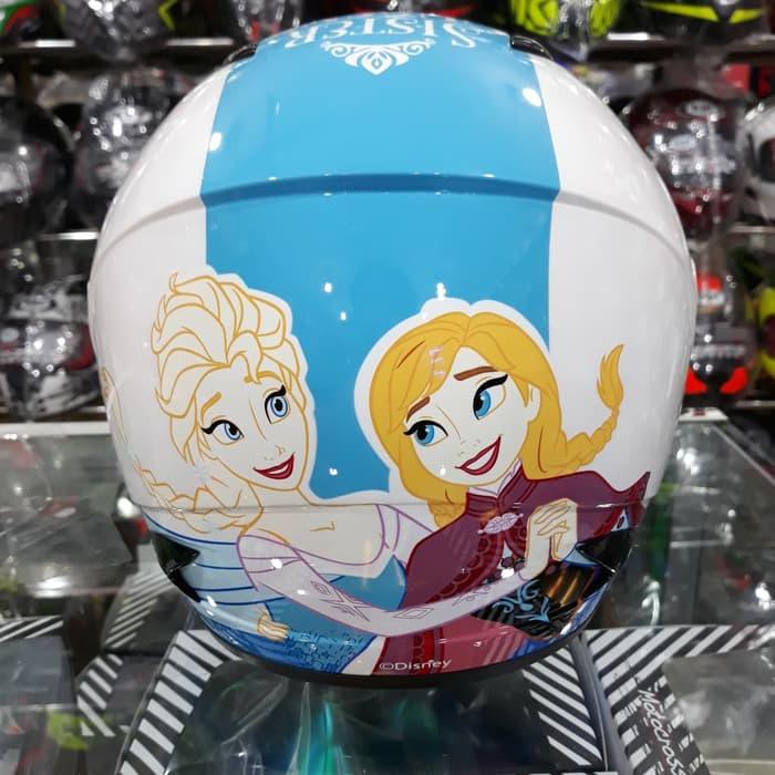 Helm Anak MDS R3 Junior Frozen Sister Queens White / Blue tools n