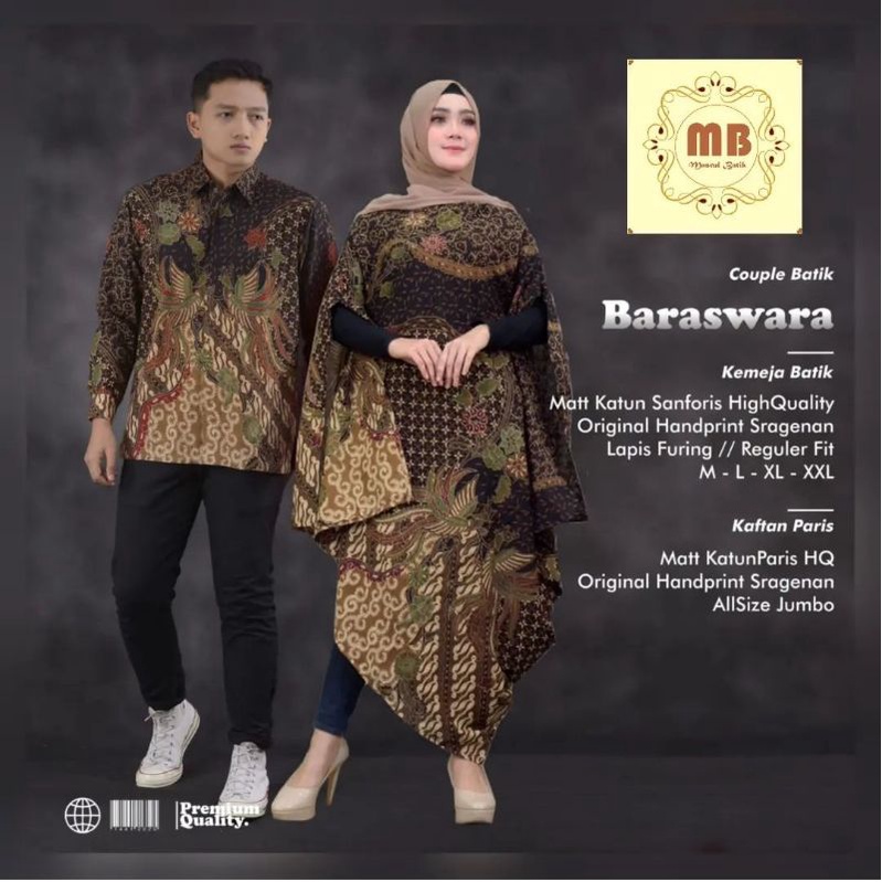 couple kaftan batik sarimbit kondangan baraswara katun