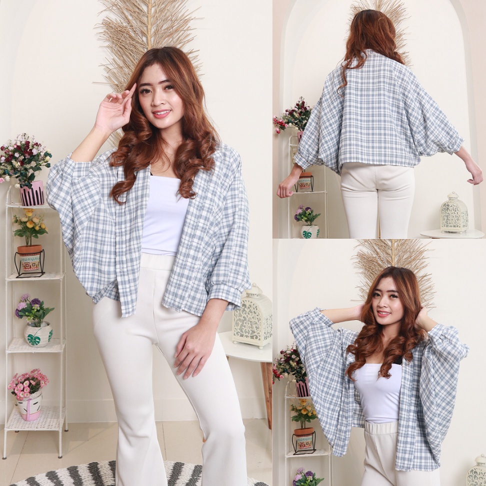 Kemeja Wanita Pastel Elzanteri | kemeja batwing | kemeja crop