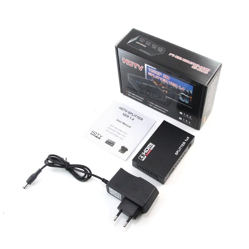 HDMI SPLITTER 1-4 | SUPPORT FULL HD 1080P | CONVERTER HADMI SPLITTER 1 INPUT 4 OUTPUT SUPPORT VIDEO 3D - TEKNO KITA