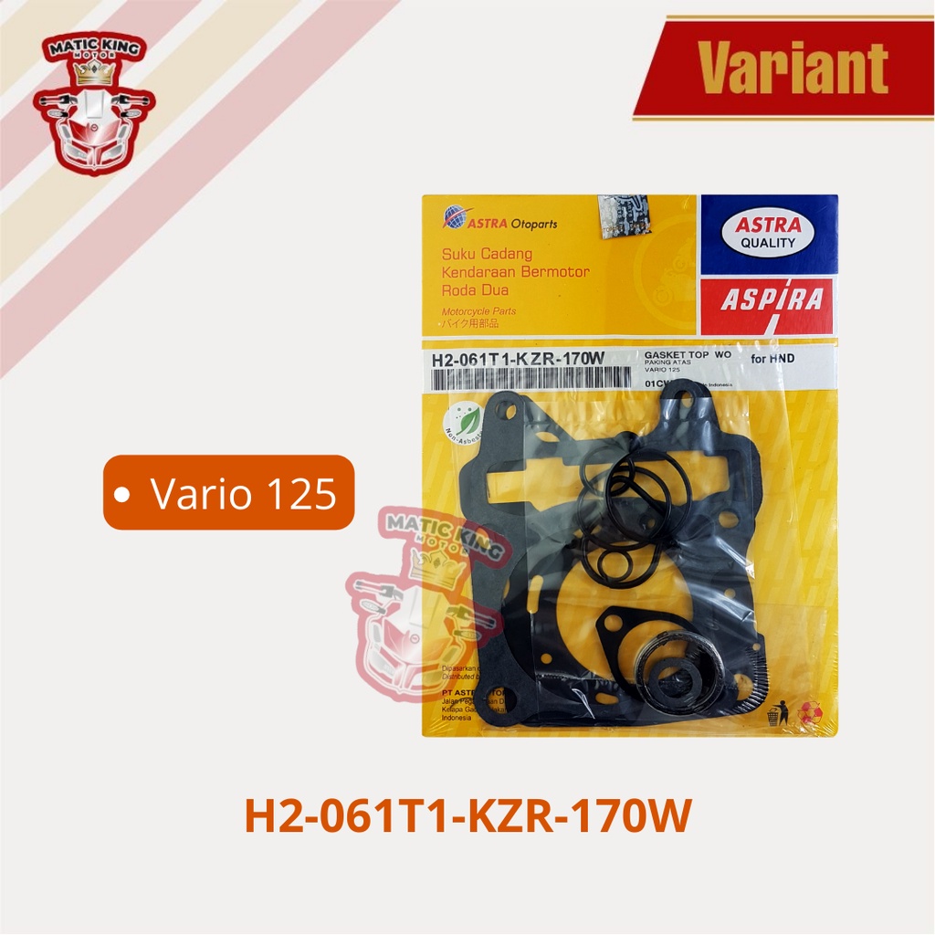 Paking gasket topset Honda Vario 110 Karburator asli ASPIRA H2-061T1-KVB-170W