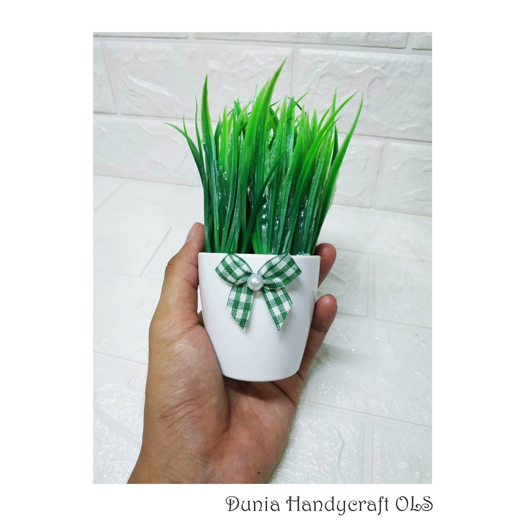 RUMPUT GANDUM POT PELURU Pajangan Meja Sudut Rak Dinding Cantik Dekorasi Rumah