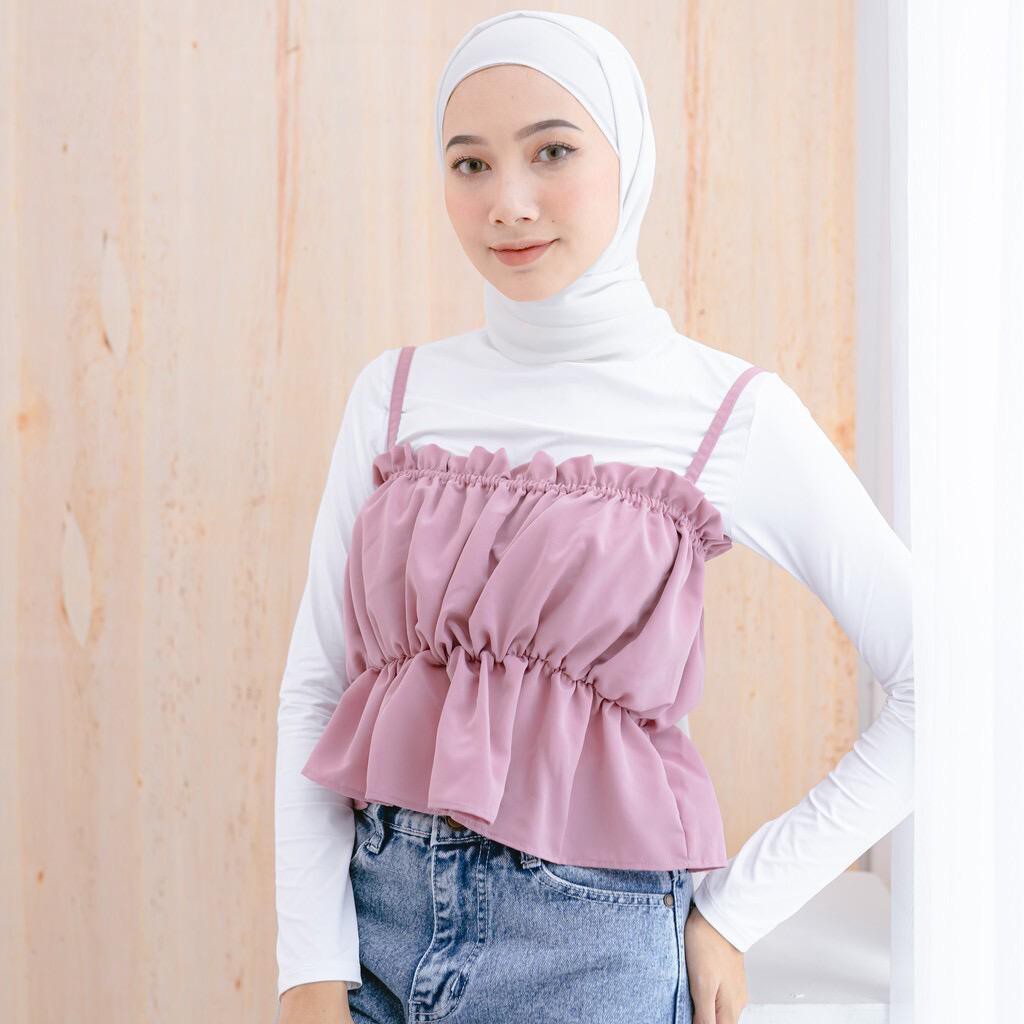 1KG MUAT 8PCS | FIERA OUTWEAR TANKTOP BASIC KERUT RUFFLE HITS OOTD SELEBGRAM FASHION GROSIR MURAH