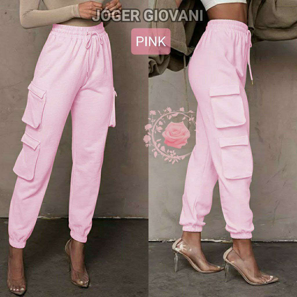 JOGGER WANITA GEOVANI FASHION / KANTONG POKET KIRI KANAN / BAHAN TEBAL / CELANA PANJANG CEWE