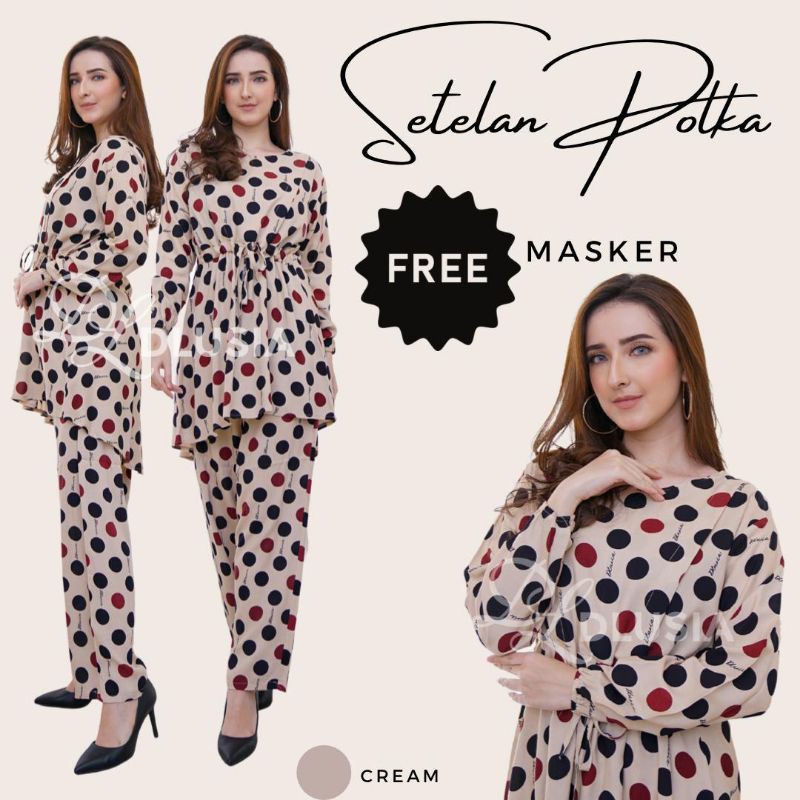 Daster Arab Setelan POLKA One Set Rayon India