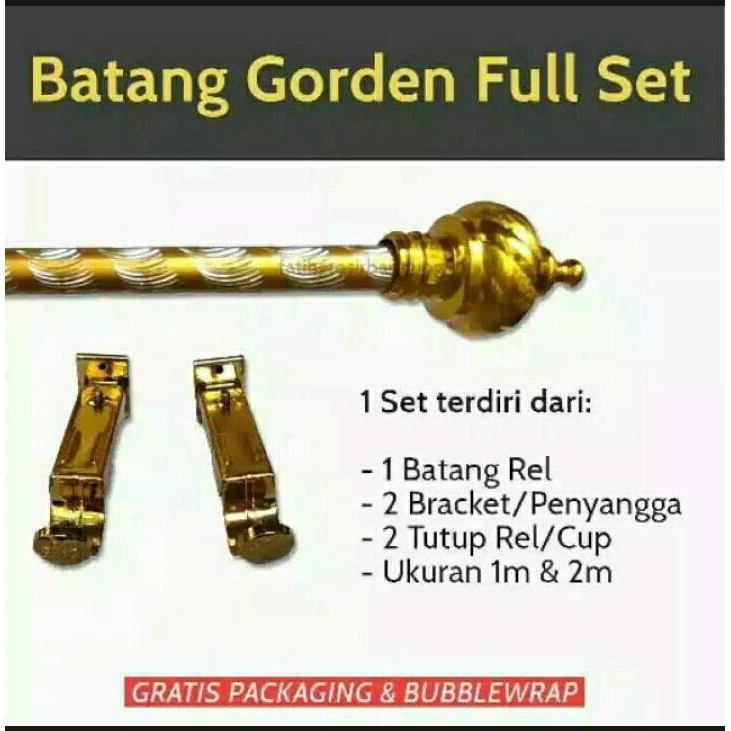 TIANG GORDEN UNTUK JENDELA UKURAN 50 CM, 100CM, 15OCM