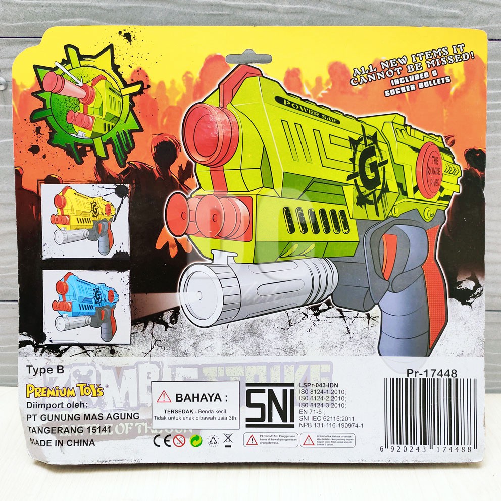 Zombie Strike Gun Mainan Blaster Gun Nerf Dart Tembak Peluru Gabus