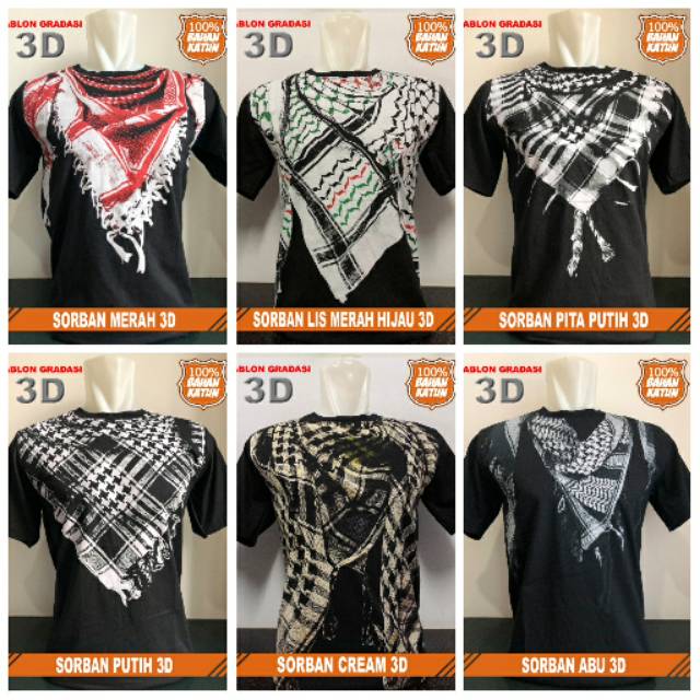  KAOS  SORBAN  3D  Shopee Indonesia
