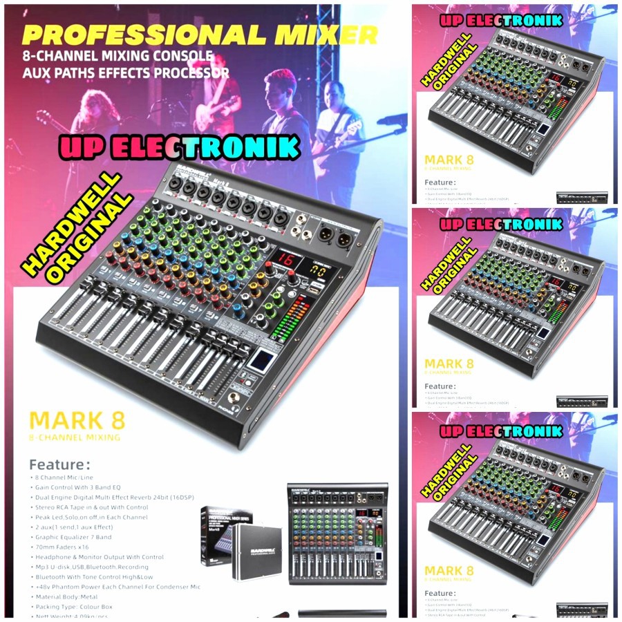 Hardwell Mixer Audio Mark 8 Original Hardwell 8 Channel New