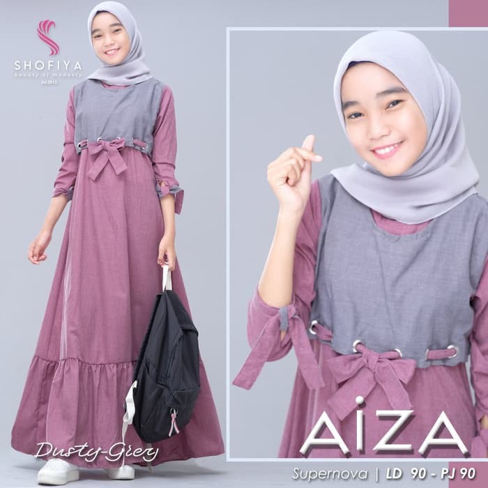Gamis Dress ABG Motif Terbaru AIZA Maxi Ori SHF
