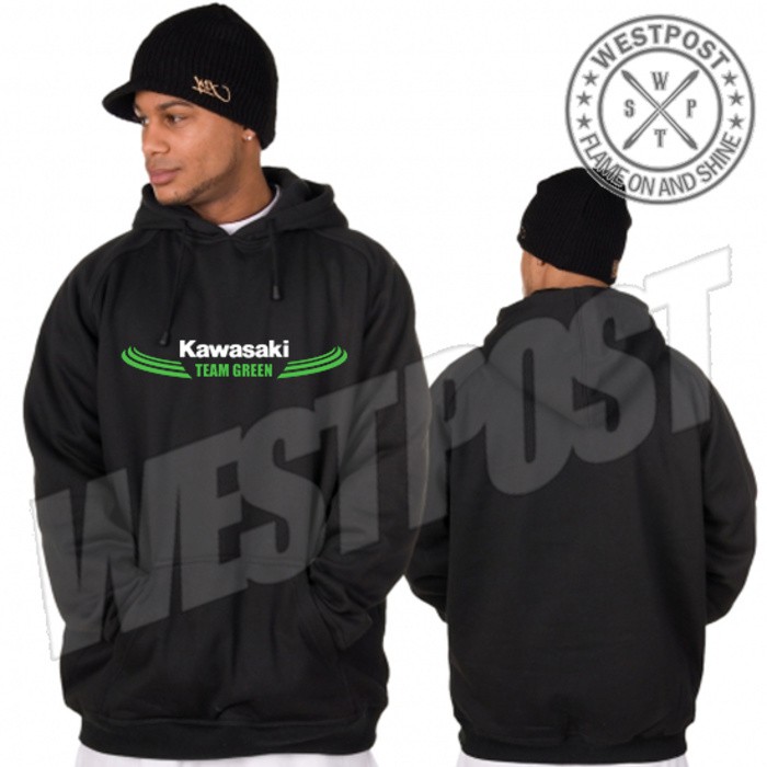 JAKET HOODIE SWEATER RACING KAWASAKI TEAM GREEN
