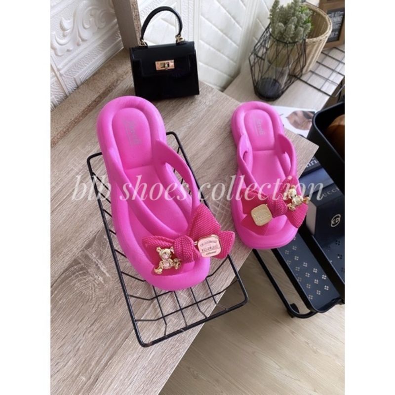 SANDAL JEPIT WANITA IMPORT SANDAL JELLY WANITA MOTIF PITA CANTIK KEKINIAN SENDAL WANITA EMPUK MODEL KOREA