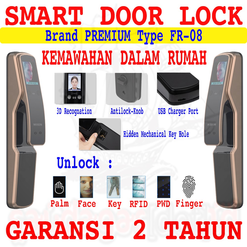 KUNCI PINTU DIGITAL - DIGITAL DOOR LOCK - FACE + FINGERPRINT