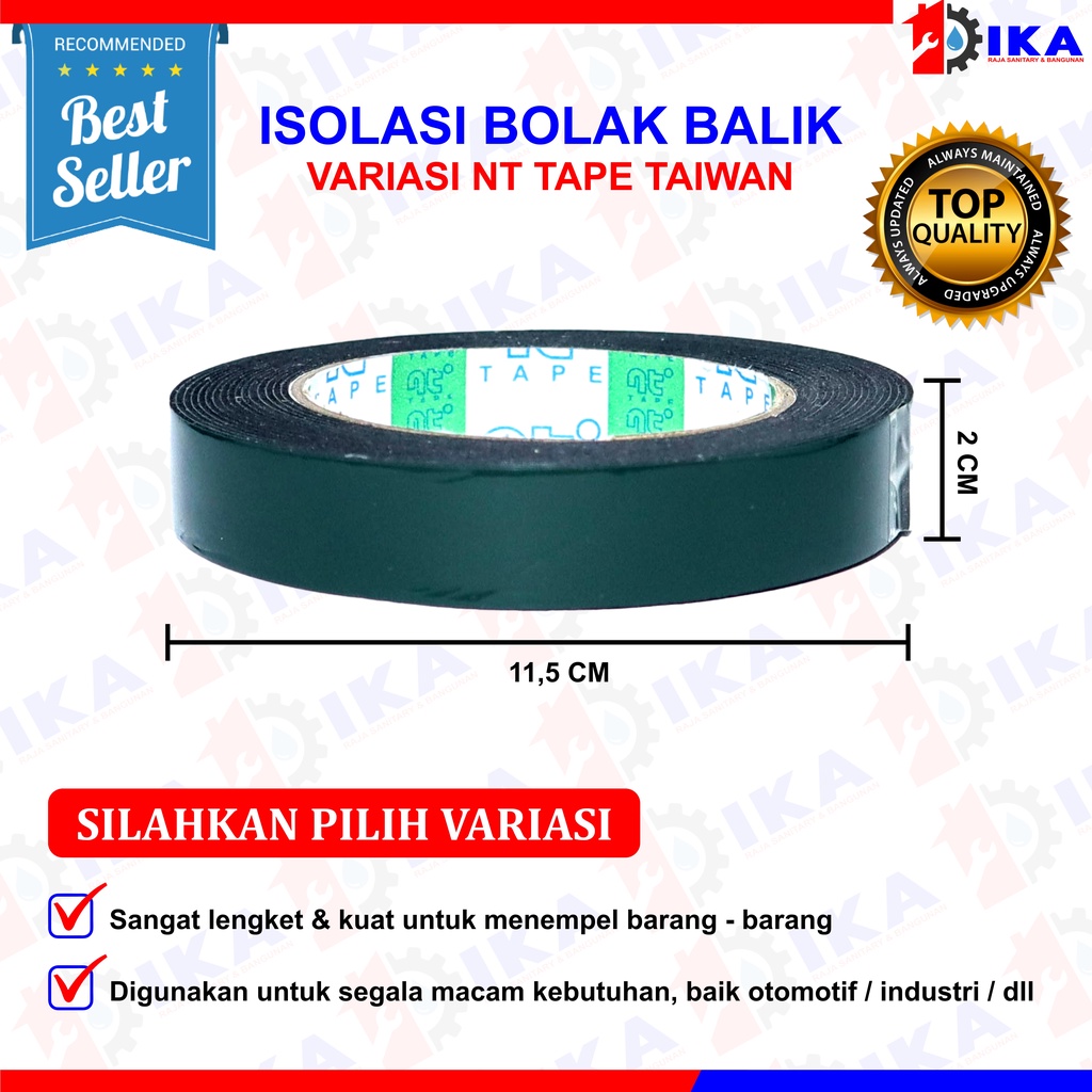 Double Tape Hijau Busa 1 Inch x 5 Meter Foam 3m NT TAPE TAIWAN ASLI Double Tape Foam 1 inch x 5 meter 5m Solatip Lakban Busa Hijau 1inchi isolasi bulak balik