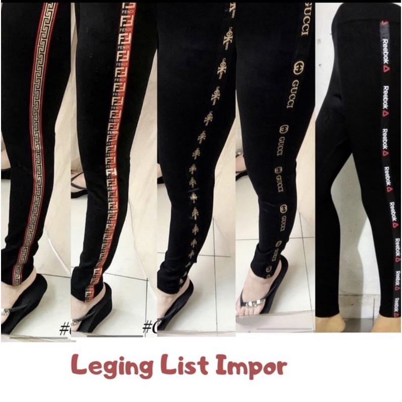 Legging List Impor Panjang Leging Senam Impor Panjang Leging Branded Leging List Jumbo