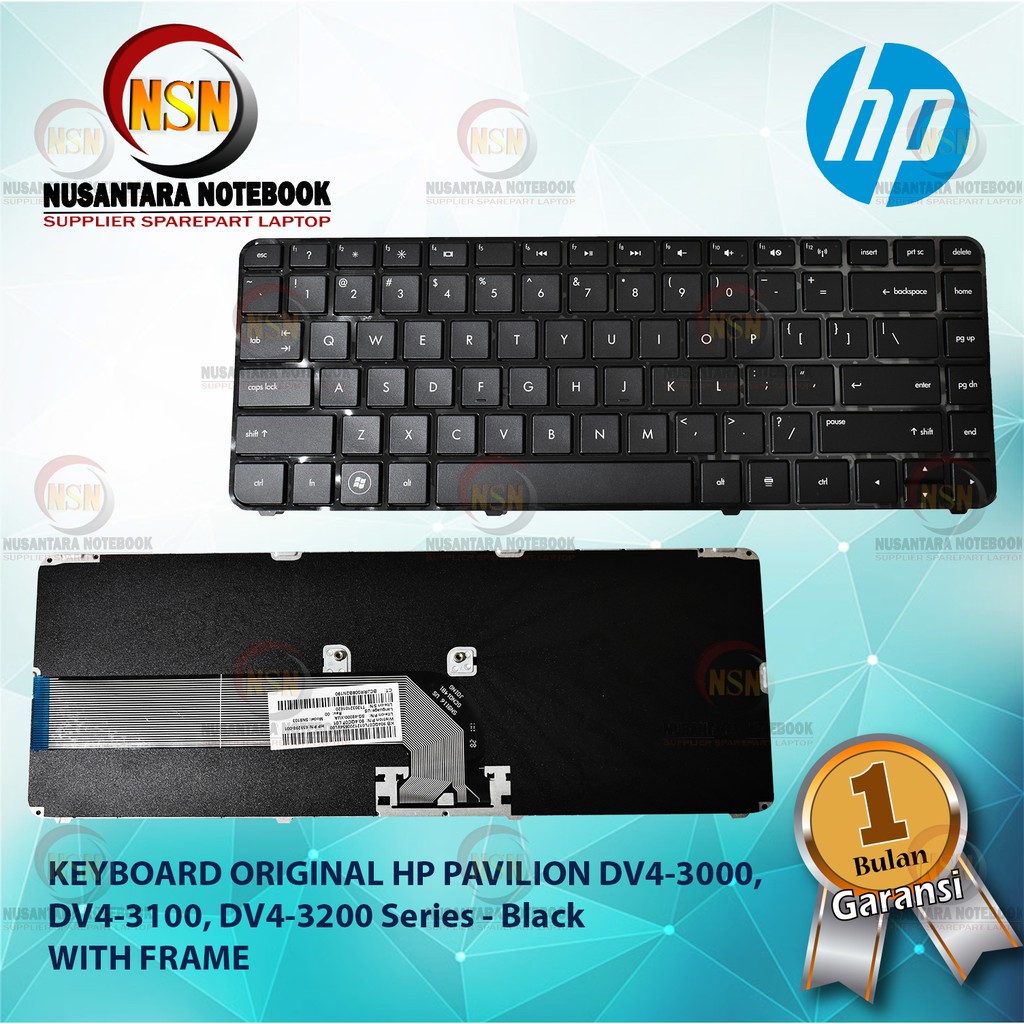 Keyboard Original HP Pavilion DV4-3000, DV4-3100, DV4-3200 Series With Frame