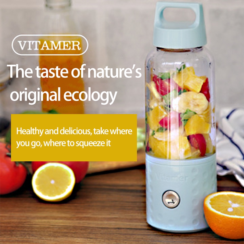 Original Vitamer Juicer 500ml Blender Portable Premium Blender Juice Mini USB 4 Mata Juice