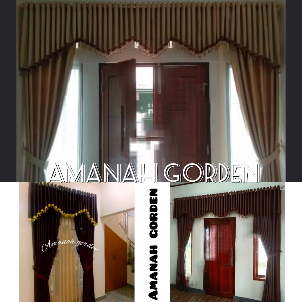 gorden jendela poni atas pintu gorden mewah lebar 3 metr gorden model bahan blakaut pintu utama jend