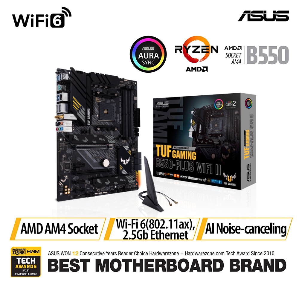 ASUS TUF GAMING B550 PLUS WIFI II - AMD AM4 Ryzen 5000 ATX Motherboard