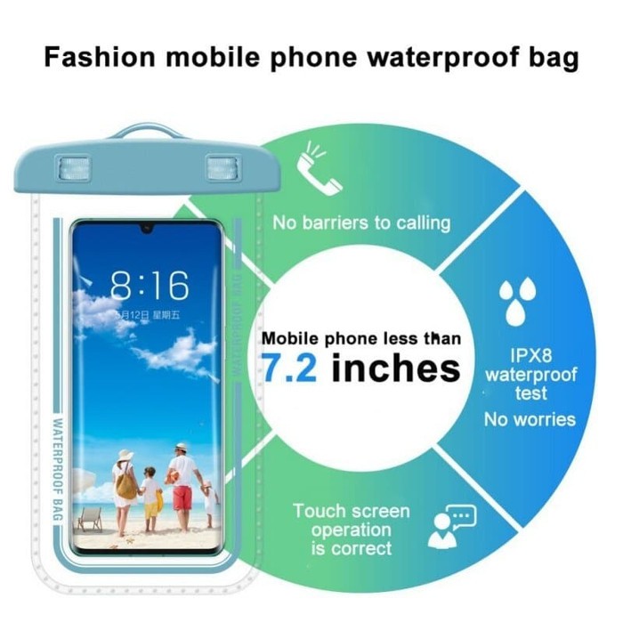 Universal Waterproof Handphone Case / Sarung HP Anti Air Case Max Ukuran 7 inchi Iphone Samsung Xiaomi Oppo Vivo