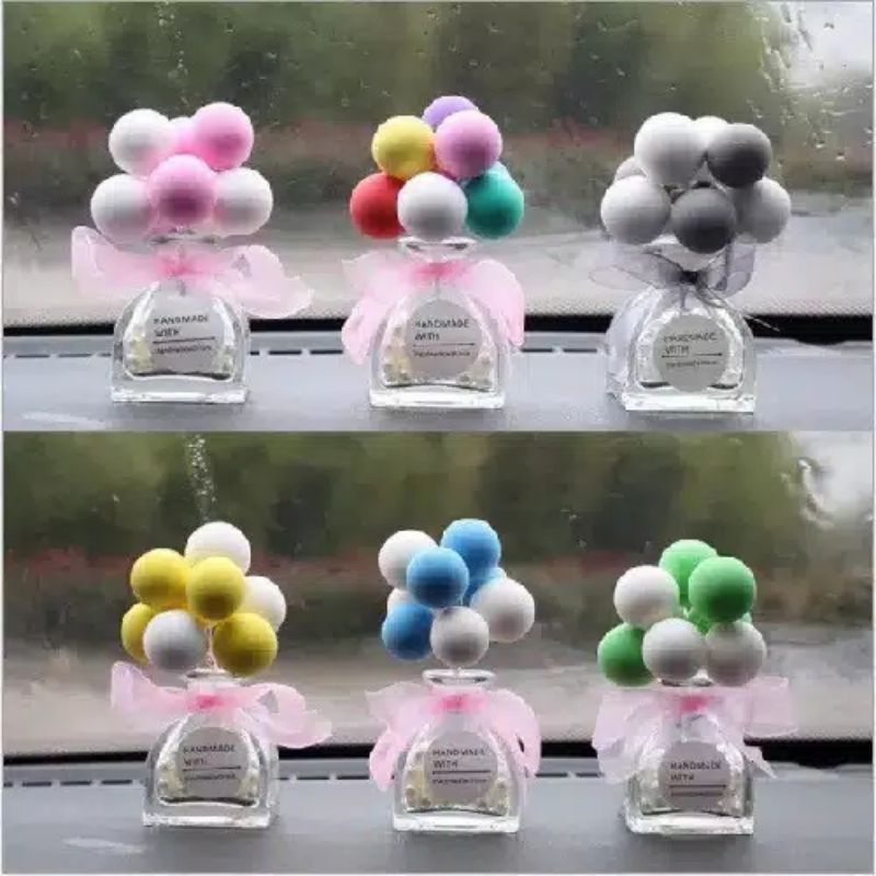 balon mobil hiasan parfume  mobil PARFUM BALON // pewangi mobil Botol Kaca Balon