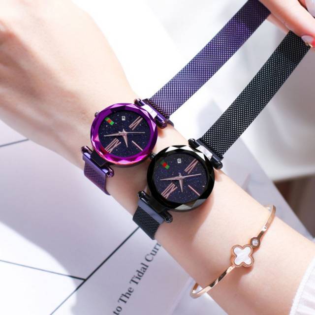 Promo Sale Jam Tangan Wanita Magnet Murah Tanggal Aktif A124