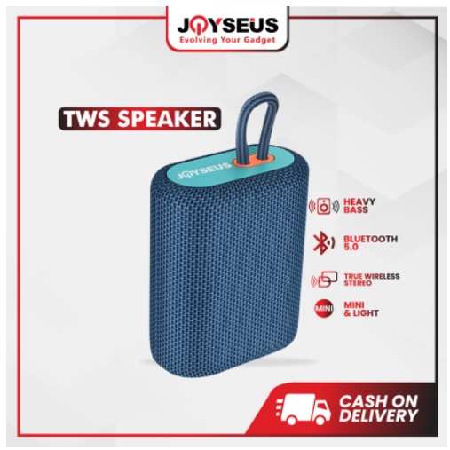 [HASIL FLASH SALE] Speaker Bluetooth Joyseus JS05 TWS Wireless Super Bass Mini Stereo - Biru
